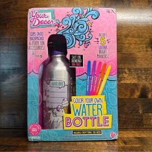 Horizon Color Your Own Water Bottle DIY Craft, Carabiner, Gemstone Stickers, NEW